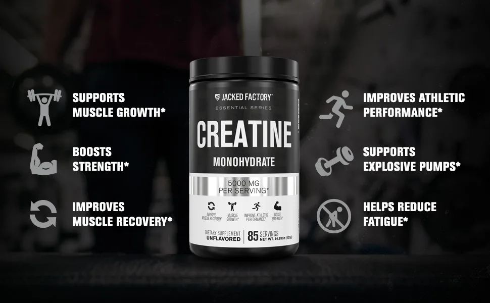 Creatine Monohydrate Powder 5g - Premium Creatine Supplement for Muscle Growth Increased Strength Enhanced Energy Output and Improved Athletic Performance - 85 Servings Unflavored - creatine product features