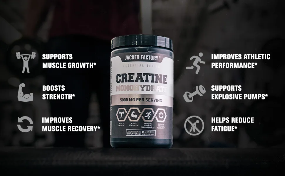 Creatine Monohydrate Powder 5g - Premium Creatine Supplement for Muscle Growth Increased Strength Enhanced Energy Output and Improved Athletic Performance - 85 Servings Unflavored - creatine product features