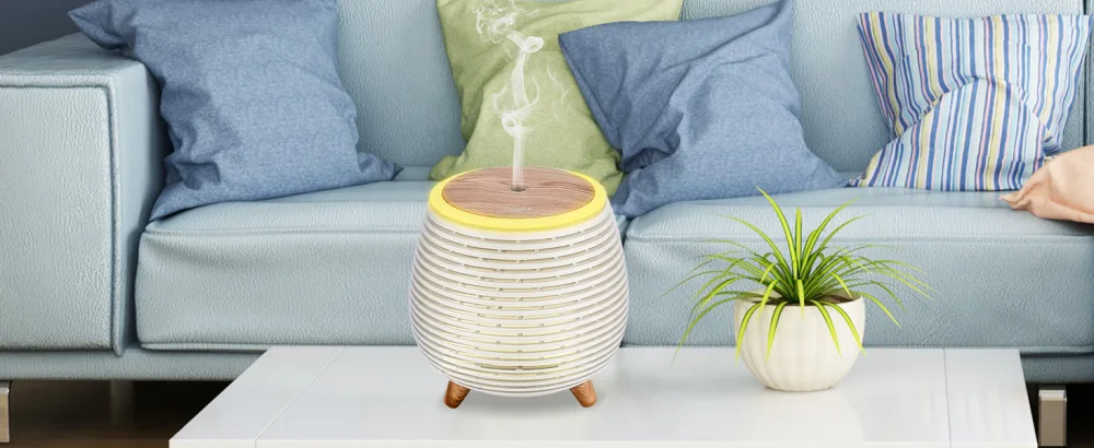 CCKeyin aroma diffuser 90ml mini essential oil atomizer humidifier with adjustable fog mode waterless automatic switch -off diffuser with 7 color change LED white - Aroma Diffusor