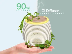 CCKeyin aroma diffuser 90ml mini essential oil atomizer humidifier with adjustable fog mode waterless automatic switch -off diffuser with 7 color change LED white - Aroma Diffusor