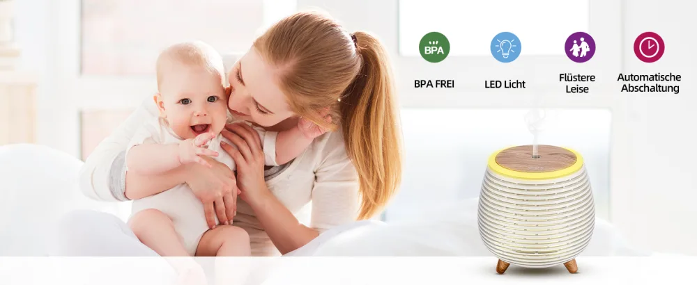 CCKeyin aroma diffuser 90ml mini essential oil atomizer humidifier with adjustable fog mode waterless automatic switch -off diffuser with 7 color change LED white - Aroma Diffusor