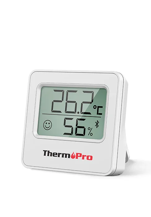 ThermoPro TP49 Digital Mini Thermo-Hygrometer Thermometer Hygrometer Inside temperature and humidity measuring device with smiley indicator for greenhouse living room white - hygrometer thermometer thermometer für innen digitale thermometer mit hygrometer terrarium