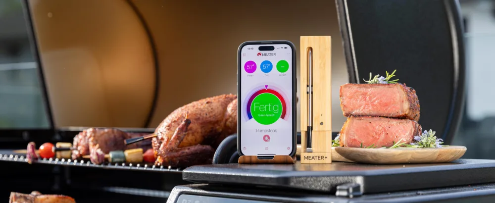 Meater Block |Premium wireless smart meat thermometer for oven grill kitchen bbq smoker rotisserie with bluetooth and wifi digital connection single - MB NO FUSS