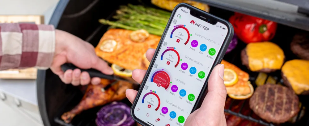 Meater Block |Premium wireless smart meat thermometer for oven grill kitchen bbq smoker rotisserie with bluetooth and wifi digital connection single - Multiple Proteins at Once