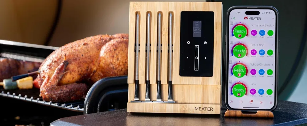 Meater Block |Premium wireless smart meat thermometer for oven grill kitchen bbq smoker rotisserie with bluetooth and wifi digital connection single - Simple to Set Up