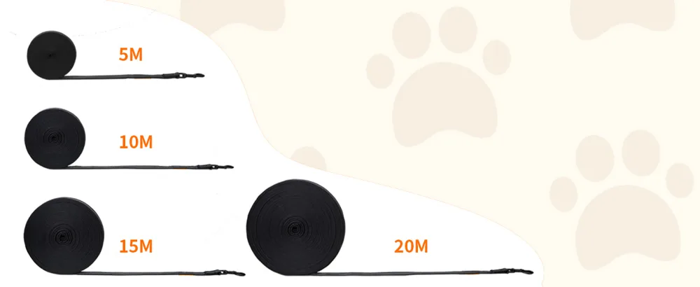 Toozey drag line for dogs 5m rubberized dog leash for small to large dogs with hand loop and storage bag - black (width 2.5cm) - product information 5