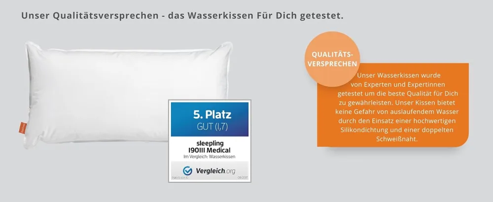 Sleepling 194094 2 Set water pillow |Orthopedic pillow |Reference from 100% cotton |Made in EU |Washable up to 40 degrees |50 x 70 cm white 50 x 70 cm 2 Set 2 - Qualitätsversprechen Wasserkissen