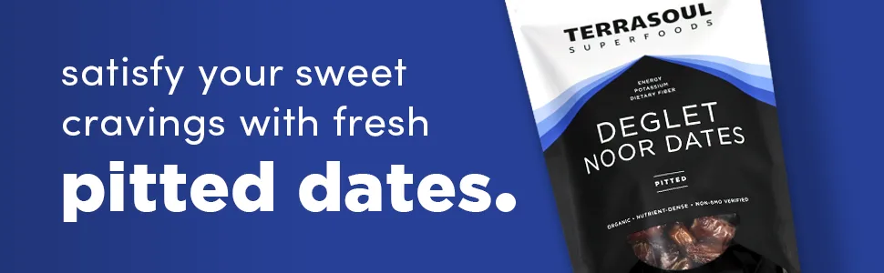 Terrasoul Superfoods Organic Deglet Dates 2 Lbs - Pitted  Fresh  Natural Sweetener - Deglet Dates