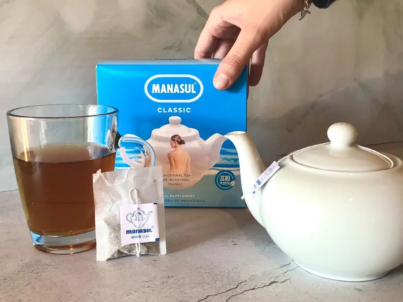 MANASUL Laxative infusion based on Sen Melissa Mint Liquorice and Green Anise. Box of 50 sachets. - Manasul