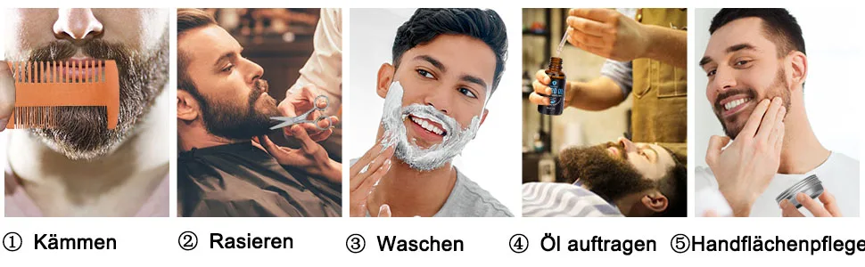 Bart care set gifts 9-part for beard care set men with free beard shampoo beard oil beard balm beard bare kamm beard brewing bartscher beard care men beard waternity bare set - product information 4