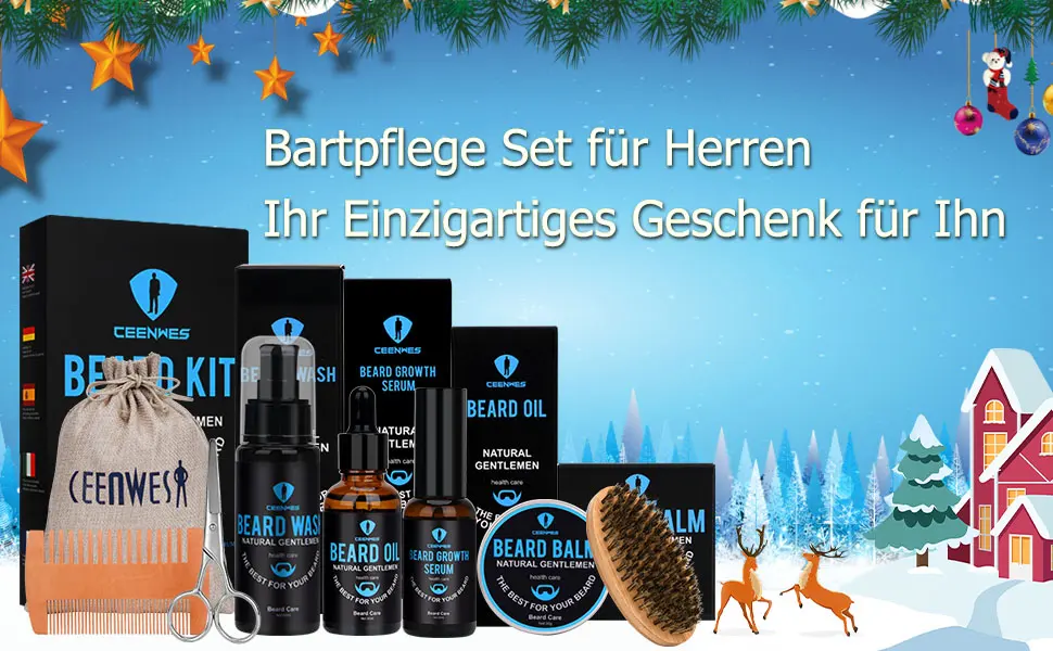 Bart care set gifts 9-part for beard care set men with free beard shampoo beard oil beard balm beard bare kamm beard brewing bartscher beard care men beard waternity bare set - product information 5
