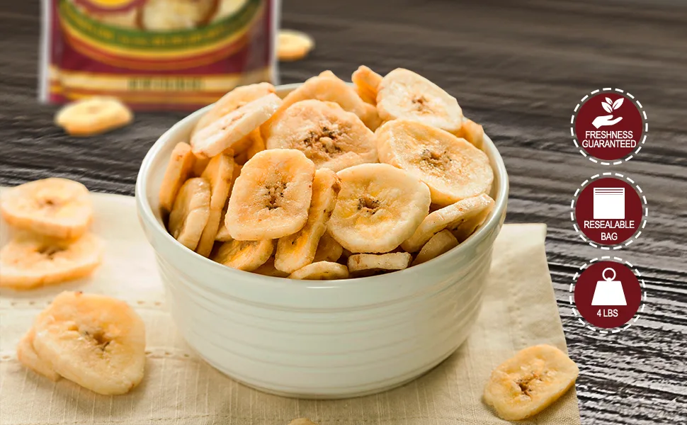 We Got Nuts Sweetened Banana Chips (4 Pounds) Sealed For Freshness - We Got Nuts - banana chips