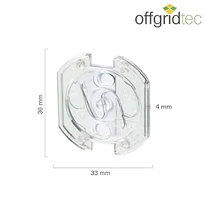 Offgridtec 20x child safety lock for socket with rotating mechanism - socket safety lock white baby toddler - Offgridtec Kindersicherung Steckdosensicherung selbstklebend transparent