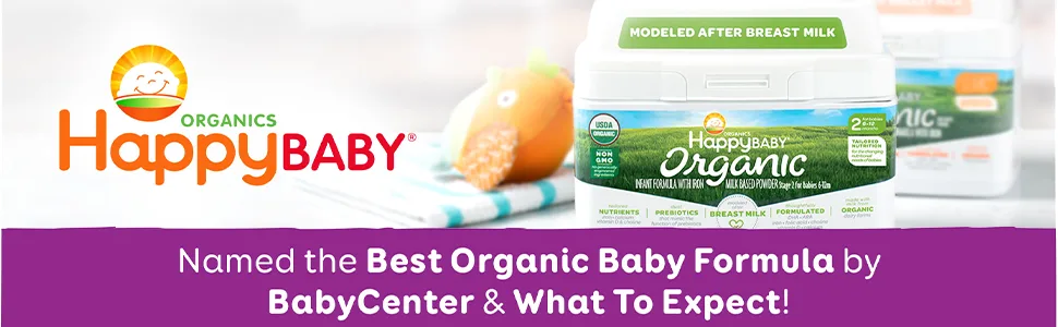 Happy Baby Organics Infant Formula Milk Based Powder with Iron Stage 2 21 Ounce (Pack of 1) packaging may vary - Formula