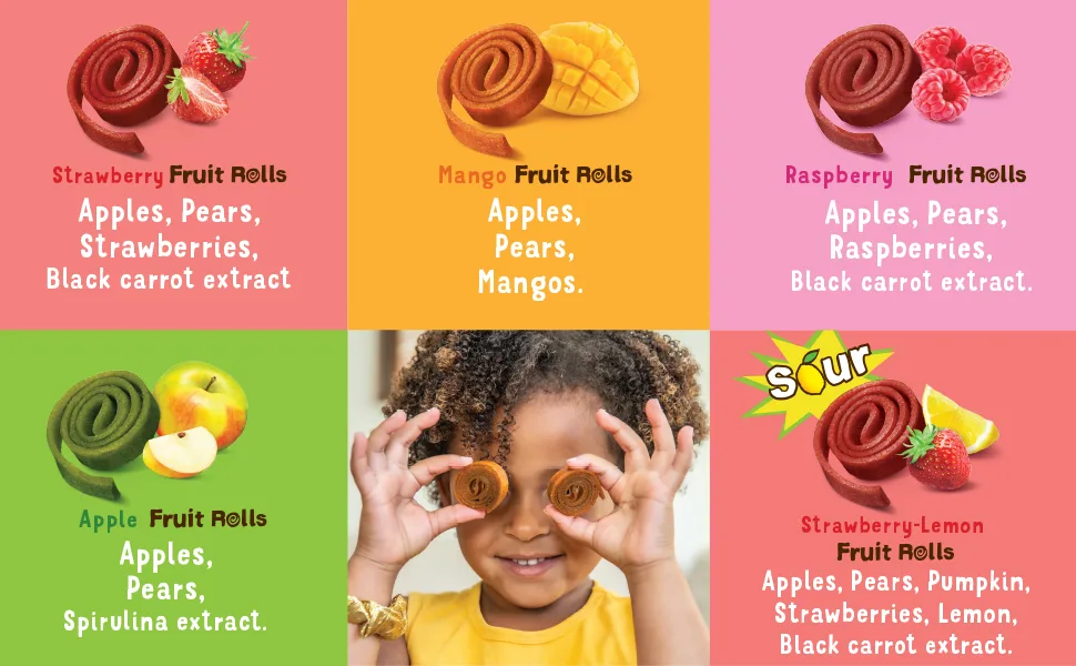 BEAR Real Fruit Snack Rolls - Gluten Free Vegan and Non-GMO - Raspberry – 12 Pack (2 Rolls Per Pack) - Healthy School And Lunch Snacks For Kids And Adults - Fruit Rolls Bite-Sized