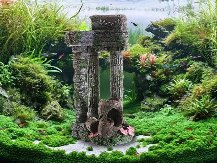 Xpeng Aquarium Home Decor (Retro) - Römische Säule