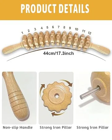 Massage roller Accessories Anti Cellulite Massage Massage device massage roller body scooter for legs massage roller body roller with handle massage wood - product information 2