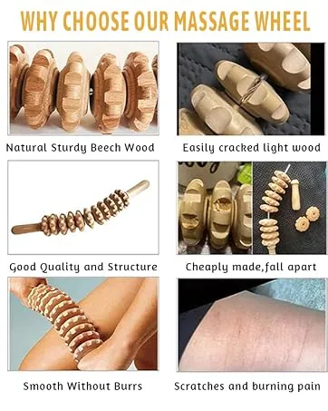 Massage roller Accessories Anti Cellulite Massage Massage device massage roller body scooter for legs massage roller body roller with handle massage wood - product information 5