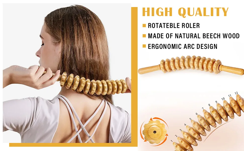 Massage roller Accessories Anti Cellulite Massage Massage device massage roller body scooter for legs massage roller body roller with handle massage wood - product information 8