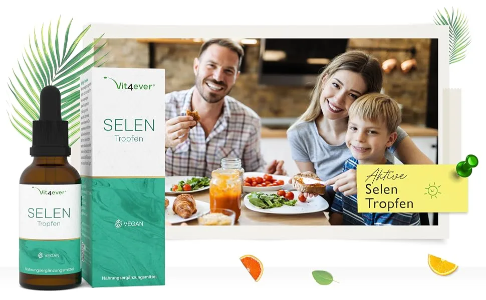 Selen drops - high dosed with 100 g per drop - 50 ml - Premium: Natural sodium selenite - Selenium fluid - vegan - premium quality - Selen Tropfen