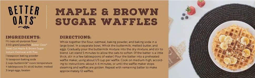 Better Oats 100 Calories Maple & Brown Sugar Instant Oatmeal with Flax Seeds 9.8 Ounce (Pack of 6) - unspecified