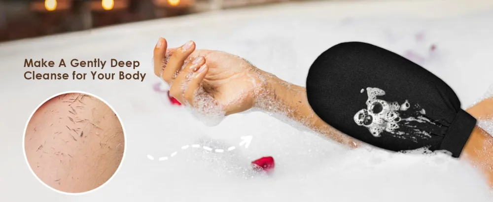 2x peeling glove peeling glove body effective peeling dead skin gentle skin through deep peeling for women and men black - product information 7