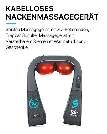 Alljoy wireless neck massager with with a heat function Shiatsu massage device for neck back shoulder 3D-rotating portable shoulder massage device with adjustable strap gifts gray-4d - product information 9