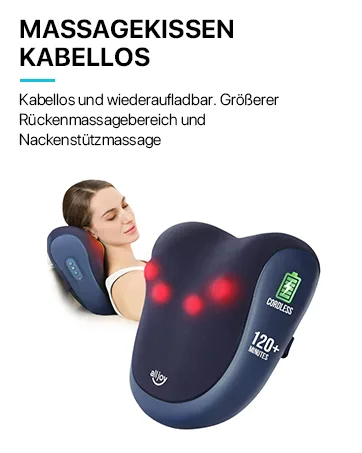 Wireless neck massage device with heat function AllJOy Shiatsu Massageger with 3D-rotating portable shoulder massage device with adjustable straps gifts gray - product information 12