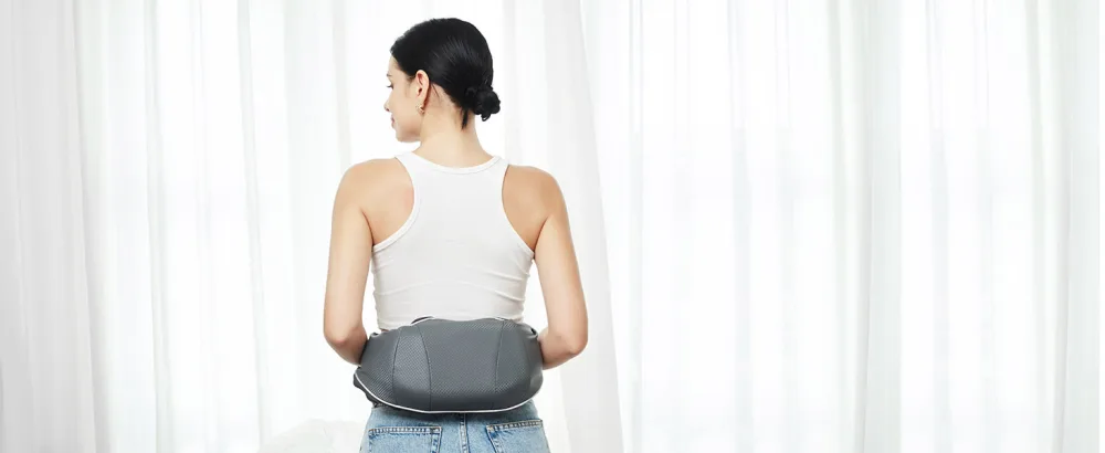 Wireless neck massage device with heat function AllJOy Shiatsu Massageger with 3D-rotating portable shoulder massage device with adjustable straps gifts gray - product information 15