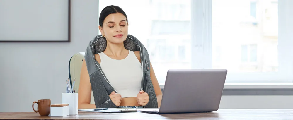 Wireless neck massage device with heat function AllJOy Shiatsu Massageger with 3D-rotating portable shoulder massage device with adjustable straps gifts gray - product information 16