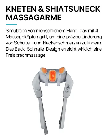 Wireless neck massage device with heat function AllJOy Shiatsu Massageger with 3D-rotating portable shoulder massage device with adjustable straps gifts gray - product information 8