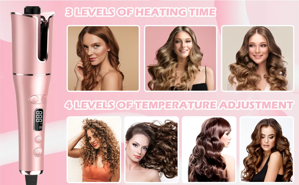 Bizcasa automatic curling bars curly curls automatically rotating curlers automatic curler with 4 adjustable temperature levels fast -heating curly winder - product information 13