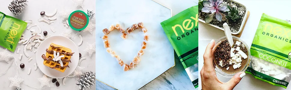 Next Organics Dried Crystallized Ginger 6 oz (Pack of 1) - organic dried fruit coconut crystallized ginger healthy dessert topping snack paleo kids