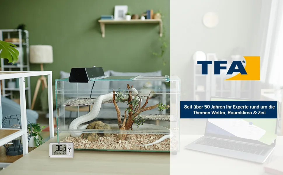 TFA Dostmann digital professional thermometer with waterproof cable sensors LT202 30.1052 permanent display of the max. - profithermometer mit hoher genauigkeit geeignet für aquarien etc.