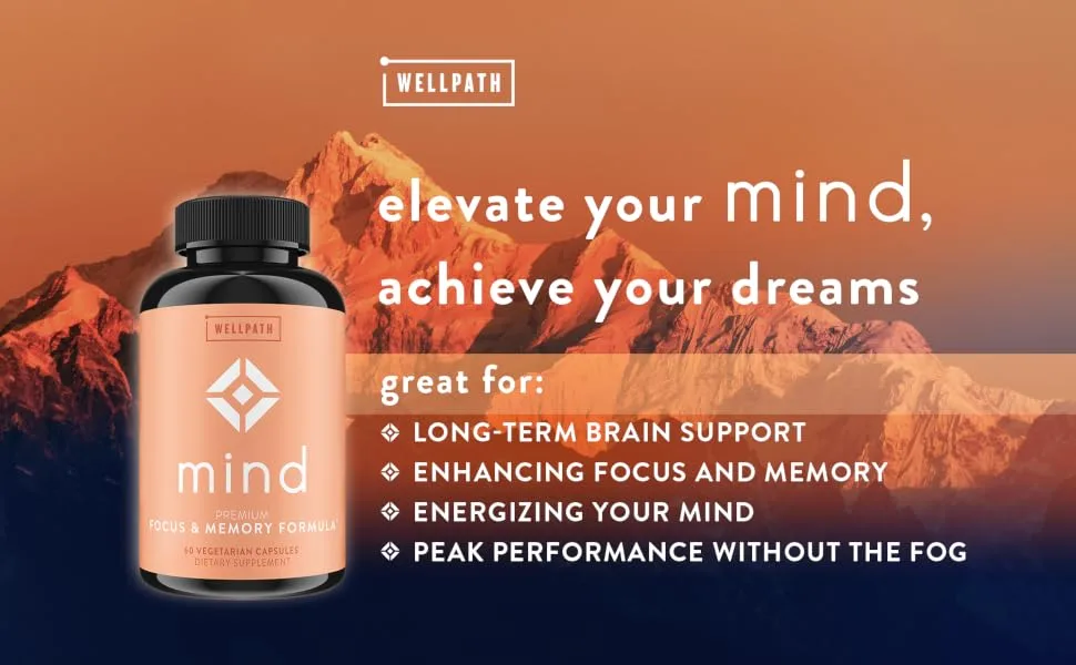 Mind Brain Supplement - Natural Formula to Boost Focus & Memory with Lion's Mane Ginkgo Biloba and L-Theanine for Long Term Brain Support - 60 Veg Capsules - product information 1
