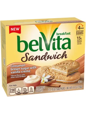 Belvita Breakfast Biscuit Sandwiches With Cinnamon Brown Sugar and Vanilla Creme Flavor vanilla cinnamon Pack of 6 - image