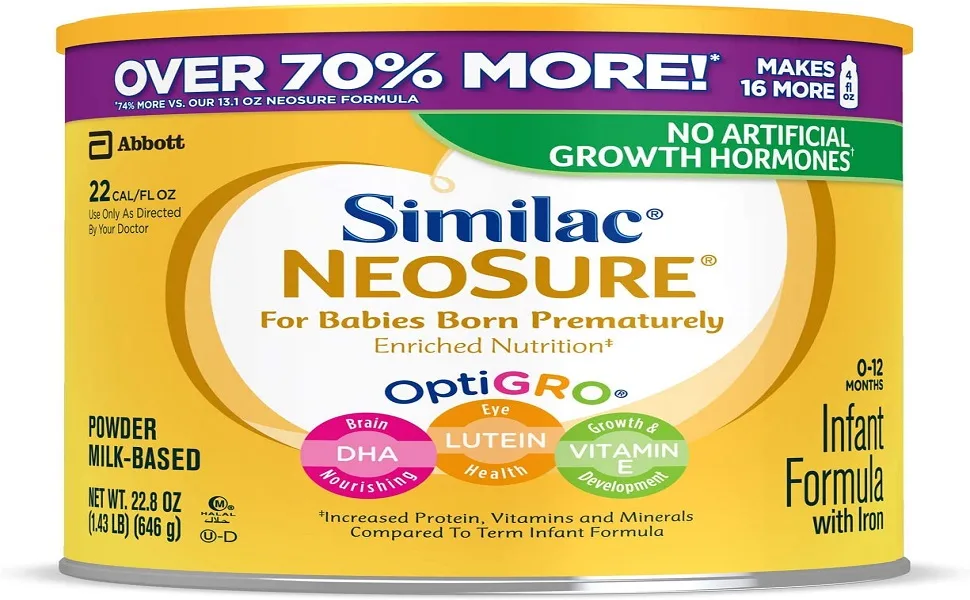 Similac NeoSure Infant Formula with Iron for Babies Born Prematurely Powder 22.8 Oz (4 Count) - product information 1