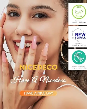 Nicedeco Rubber Base Set 8ml 6 Colors Rubber Base Gel HEMA Free Rubber Gel Nails Soak Off Gel Set 6-36 SET6-36 - Card 0