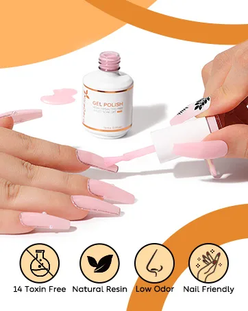 Nicedeco Rubber Base Set 8ml 6 Colors Rubber Base Gel HEMA Free Rubber Gel Nails Soak Off Gel Set 6-36 SET6-36 - Card 1