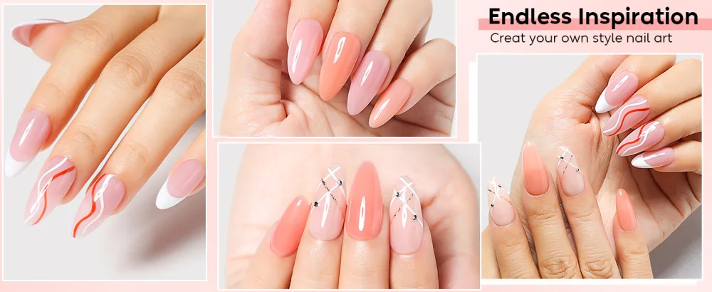 Nicedeco Rubber Base Set 8ml 6 Colors Rubber Base Gel HEMA Free Rubber Gel Nails Soak Off Gel Set 6-36 SET6-36 - product information 27