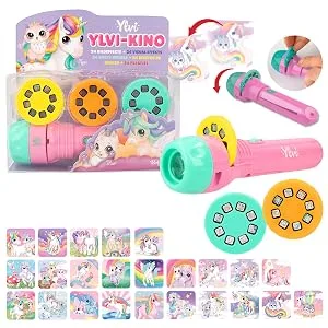 Depesche 12905 Ylvi - flashlight with 24 image effects handy lamp projects various unicorn motifs incl. batteries - taschen-lampe kinder mädchen pferde projektor einhorn mit bildern kino austauschbar bild-karten