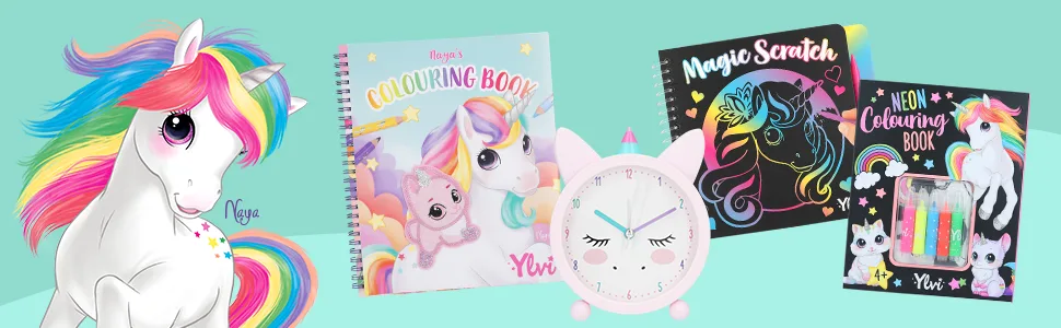 Depesche 12905 Ylvi - flashlight with 24 image effects handy lamp projects various unicorn motifs incl. batteries - Ylvi the Minimoomis Pferd Pony Einhorn Girls Mädchen Elfe Fee Depesche Kinder-garten malen Schule