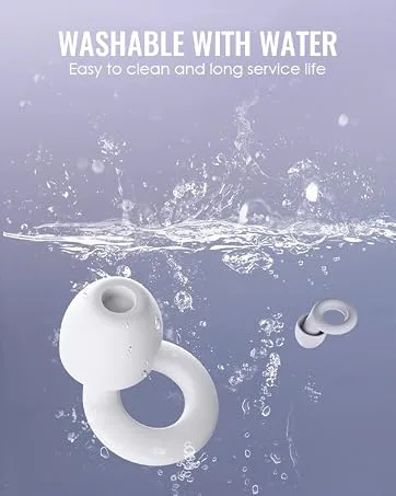 Waymaytecy reusable earplugs for noise reduction soft earplugs for sleeping silicone hearing protection suitable for travel work sleep train aircraft office (green) - product information 3