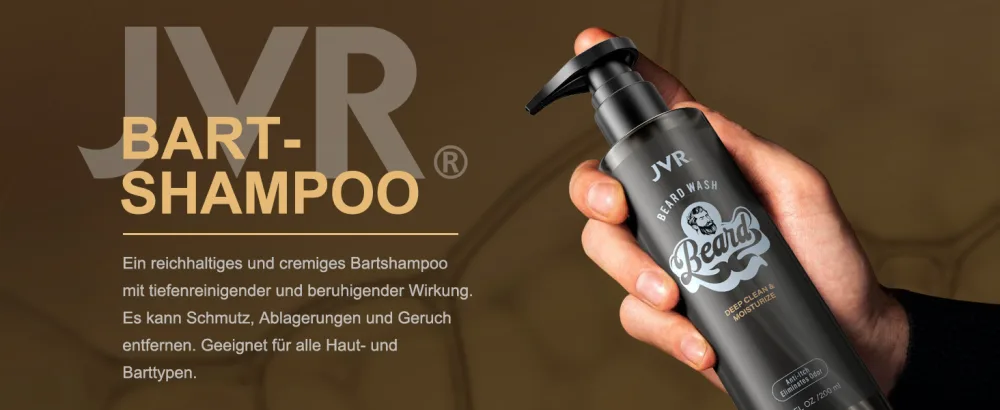 Bartshampoo for men 3 in 1 beard care set JVR Premium Beard Wash Cleaning smoothing & moistening Bart Gift with Bart Shampoo & Conditioner Set 2x200ML Bart Massage Burst (Schwarz1) - product information 13