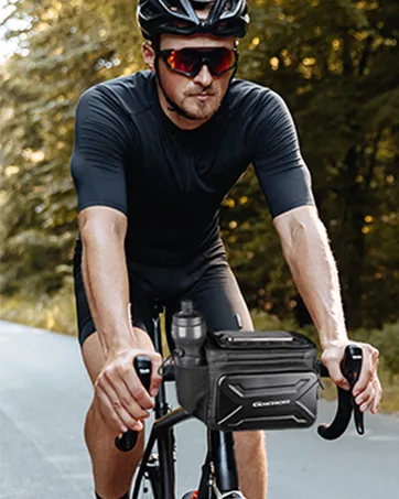 GXCROR bicycle pocket 6l handlebar pocket bike bicycle bag handlebar waterproof with handlebar adapter bicycle bags bicycle bag bicycle basket in front - Lenkertasche
