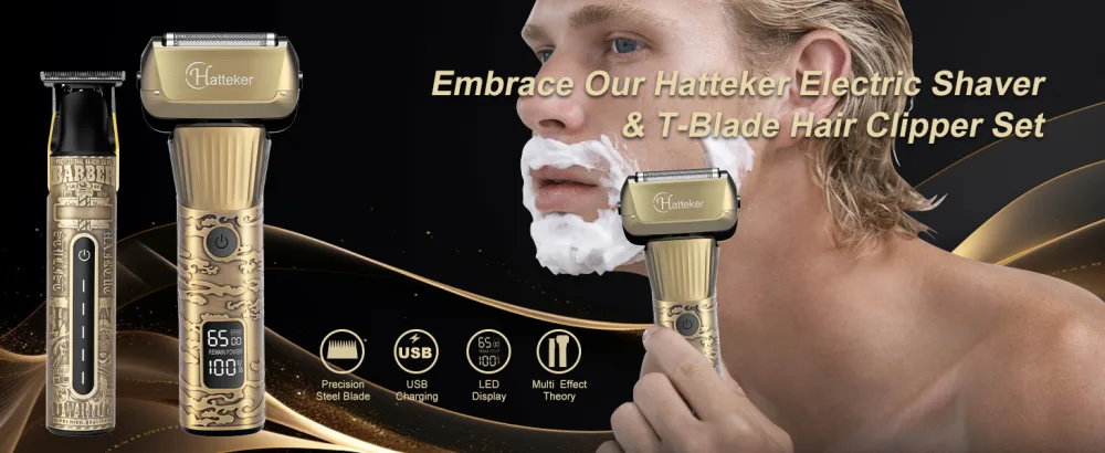 Hatard foil razor Electrorasiser Men Razen T-shaped trimmer beard trimmer Bartschneider hair cutter LED display waterproof - Hatteker Rasiererset
