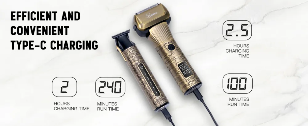 Hatard foil razor Electrorasiser Men Razen T-shaped trimmer beard trimmer Bartschneider hair cutter LED display waterproof - Hatteker Rasiererset