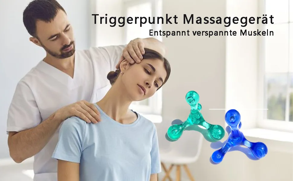 Triggerpunkt massager trigger point presser massage device reflexology body massager trigger point massage device for back neck arms and legs relaxation gift (blue) - Triggerpunkt Massagegerät, Triggerpunkt Drücker Massagegerät Reflexology Body Massager