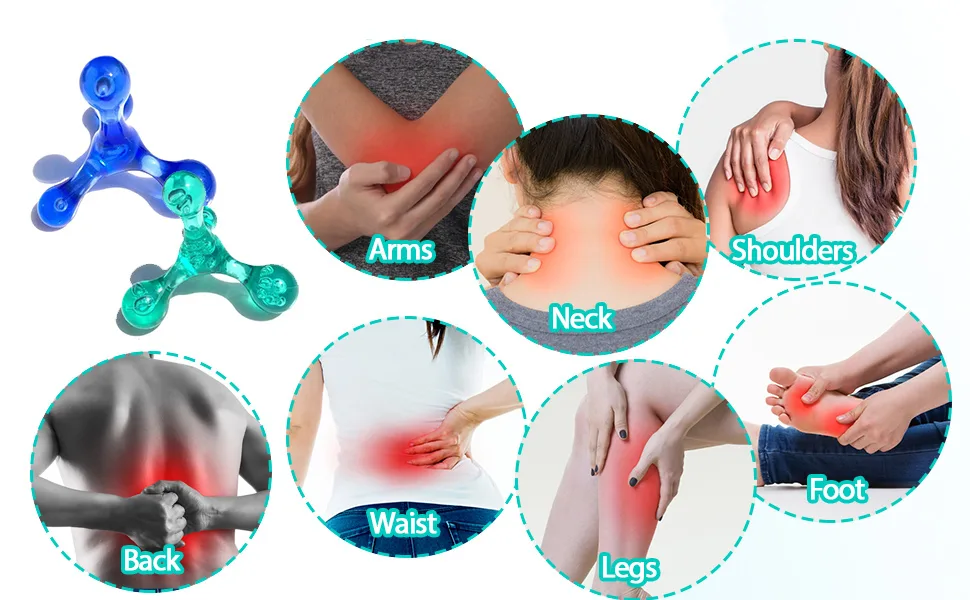 Triggerpunkt massager trigger point presser massage device reflexology body massager trigger point massage device for back neck arms and legs relaxation gift (blue) - Triggerpunkt Massagegerät, Triggerpunkt Drücker Massagegerät Reflexology Body Massager