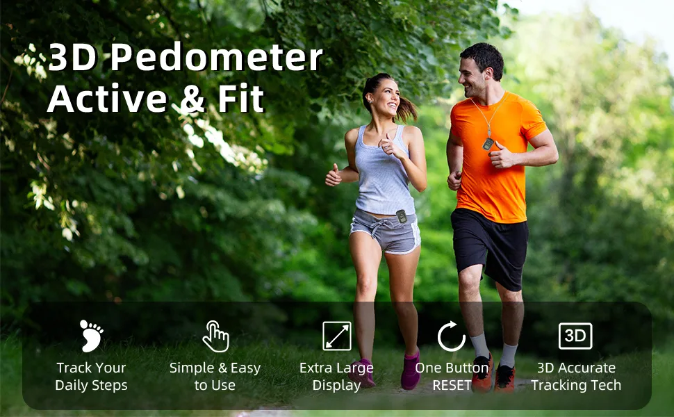 3D pedometer to walk precise pedometer with clip/lanyard digital simple pedometer follow steps with a large LCD display for women's children - product information 8